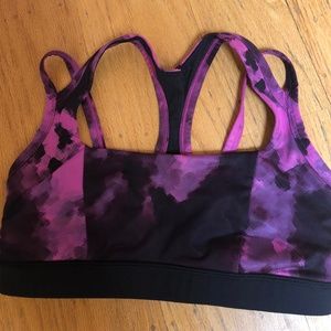 Lululemon Pink and Black Bra Top Size 6